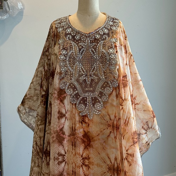 Kaftan - One Size- Side Open- Double Layers-Embroidery - Picture 7 of 10